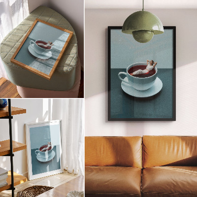 Dekorativní plakát Surrealistický šálek relaxace