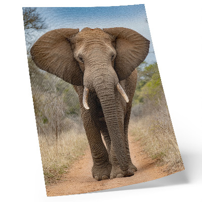 Nástěnný plakát Slon na cestě v africké krajině