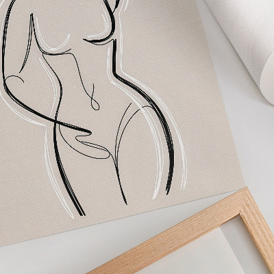 Plakátový obraz Minimalistická silueta ženy na béžovém pozadí