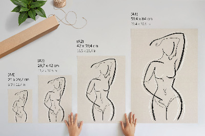 Plakátový obraz Minimalistická silueta ženy na béžovém pozadí