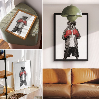 Plakát Boxerské rukavice pro psy boxery ve sportovním stylu