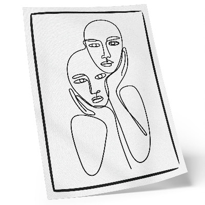 Nástěnný plakát Obrysy obličeje černé linky minimalismus elegance