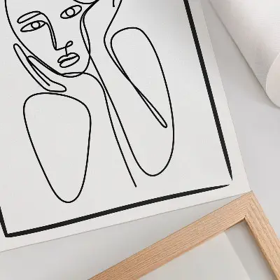 Nástěnný plakát minimalistické černé obrysy obličeje v elegantním stylu