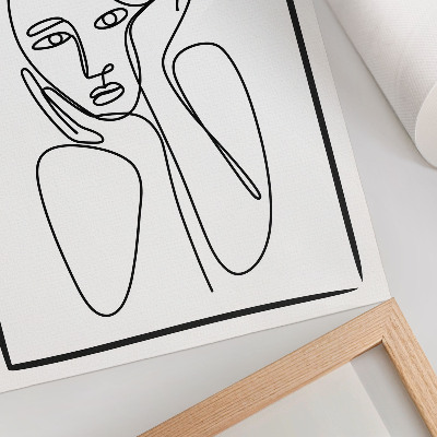 Nástěnný plakát Obrysy obličeje černé linky minimalismus elegance