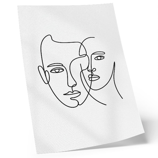Plakát Minimalistické portréty, čárová grafika, hloubka, emoce