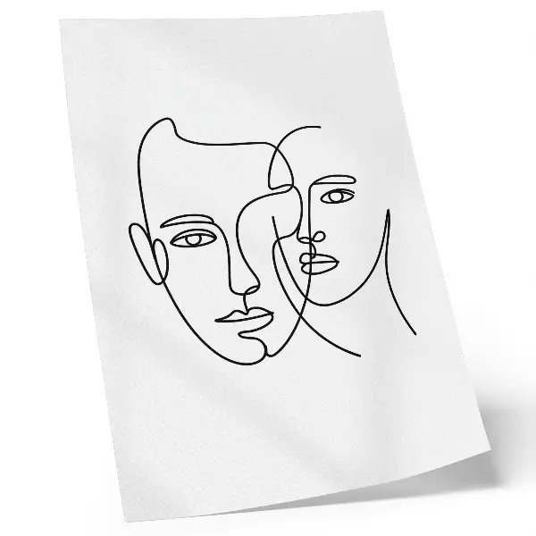 Plakát minimalistické portréty s čárovou grafikou vyjadřující hloubku a emoce