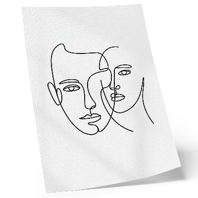 Plakát Minimalistické portréty, čárová grafika, hloubka, emoce