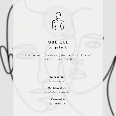 Plakát minimalistické portréty s čárovou grafikou vyjadřující hloubku a emoce