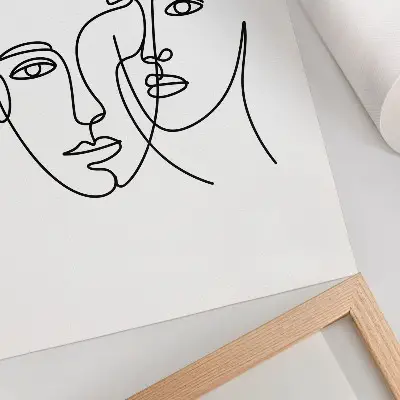 Plakát minimalistické portréty s čárovou grafikou vyjadřující hloubku a emoce