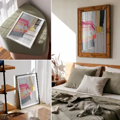 Plakát na zeď abstraktní dynamická textura barevných pruhů