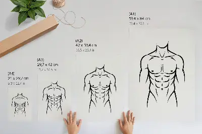 Plakát na zeď černé čáry na světlém pozadí v minimalistickém stylu