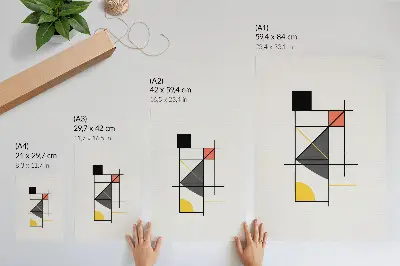 Plakátový obraz geometrický vzor s liniemi a tvary v moderním stylu