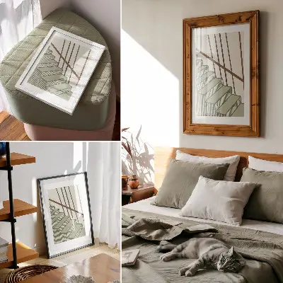 Plakát na zeď geometrie schodiště v minimalistickém a elegantním stylu