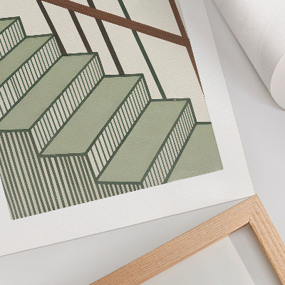 Plakát na zeď Geometrie schodiště dynamika minimalismus elegance