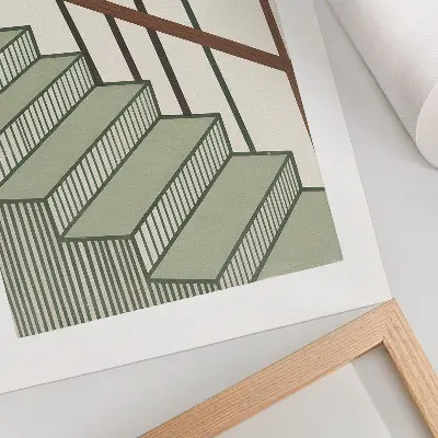 Plakát na zeď geometrie schodiště v minimalistickém a elegantním stylu