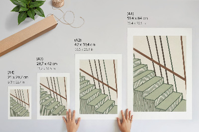 Plakát na zeď Geometrie schodiště dynamika minimalismus elegance