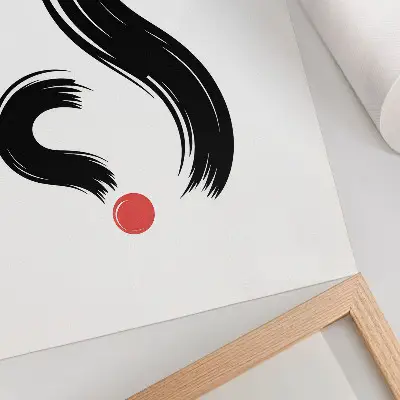 Plakát minimalistické kontrasty s dynamikou a červeným akcentem
