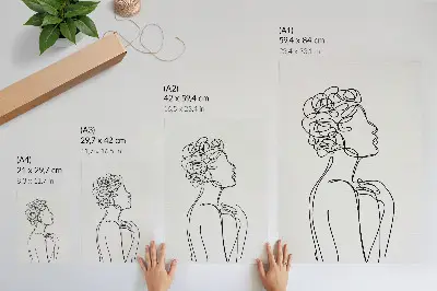 Plakát na zeď minimalistický obrázek s ženskou siluetou