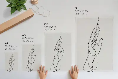 Nástěnný plakát minimalistická ruční linka v duchu moderní elegance