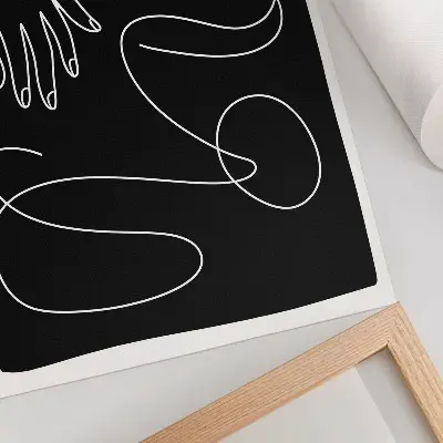Plakát minimalistický motiv černobílých zakřivených čar