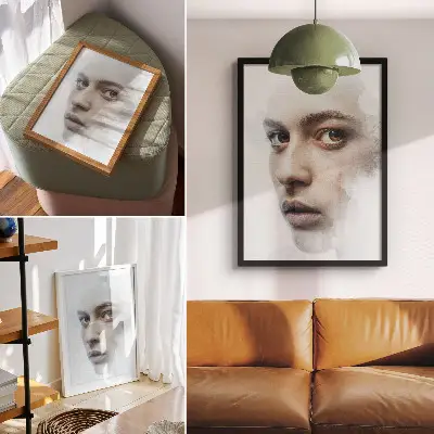 Plakát s motivem jemné tváře jemná tvář s tajemnou atmosférou