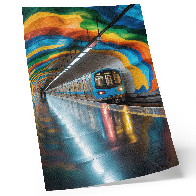 Nástěnný plakát Energické duhové barvy stropu nad metrem