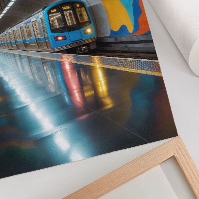 Nástěnný plakát Energické duhové barvy stropu nad metrem