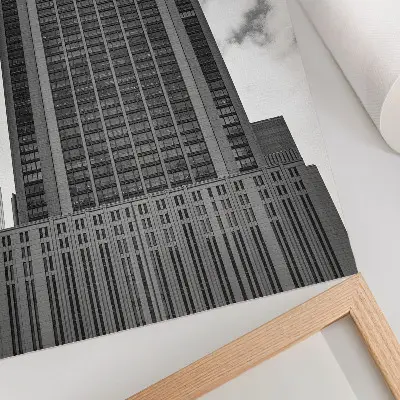 Dekorativní plakát minimalistický mrakodrap v harmonickém a přísném stylu