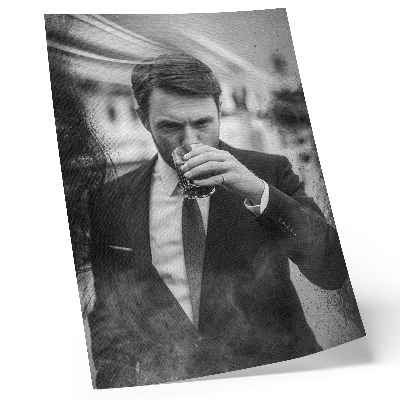 Nástěnný plakát Černobílý portrét plný elegance