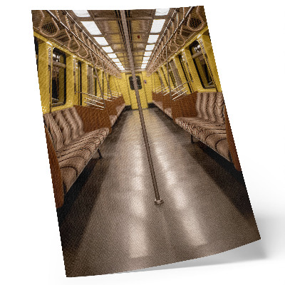 Plakátový obraz Moderní interiér metra ve žlutém dřevě