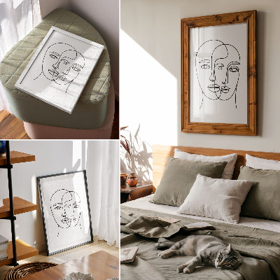 Plakátový obraz Dvourozměrné tváře lemují modernu a eleganci