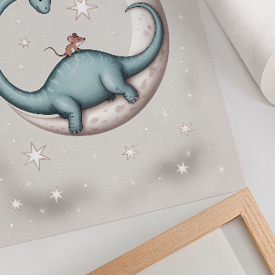 Nástěnný plakát Dinosaurus na Měsíci hvězdy pastelové vesmírné