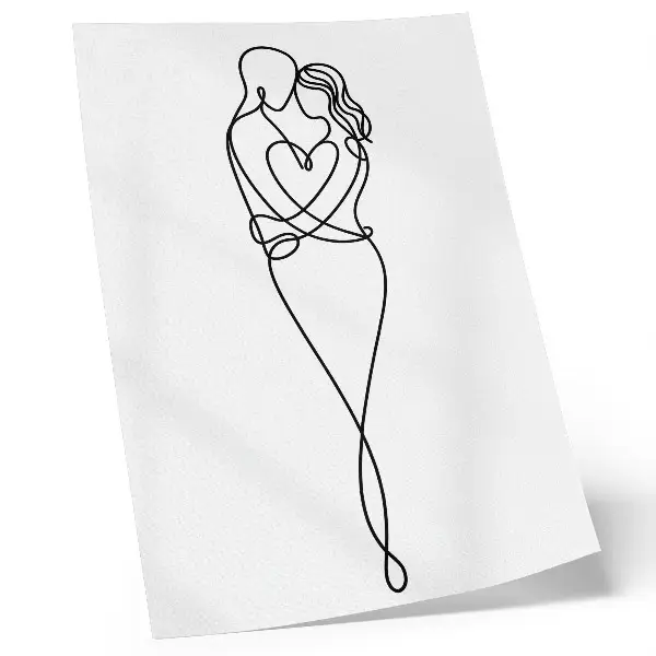 Plakátový obraz minimalistický design s linií srdce pro páry