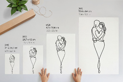 Plakátový obraz Minimalistický párový design s linií srdce