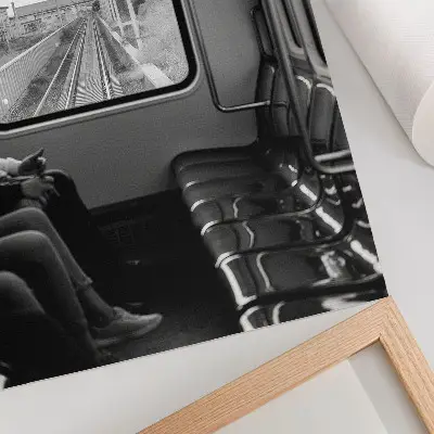 Plakátový obraz černobílá fotografie vlakového vagónu
