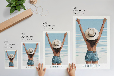 Nástěnný plakát Postava v klobouku proti obloze svobody