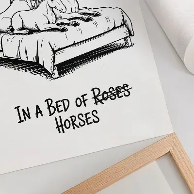 Plakát na zeď černobílá ilustrace s humorným motivem zvířat