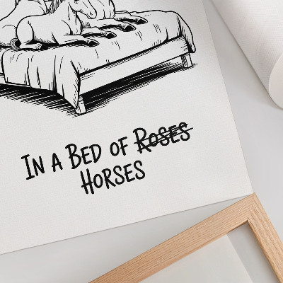 Plakát na zeď Černobílý ilustrativní humorný text zvířat