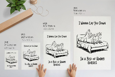 Plakát na zeď Černobílý ilustrativní humorný text zvířat