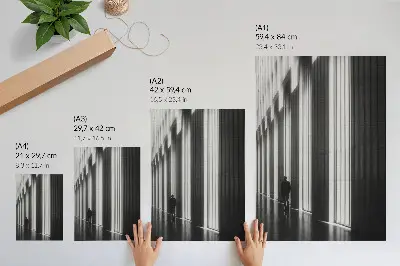 Plakát na zeď černobílé geometrické vzory s motivem prostoru a světla