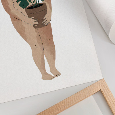 Nástěnný plakát Žena s květináčem elegance minimalismus mír