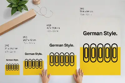 Dekorativní plakát s motivem čistých geometrických linií v kontrastních barvách