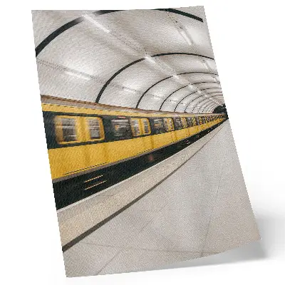 Nástěnný plakát s motivem moderního metra s hladkými dynamickými linkami