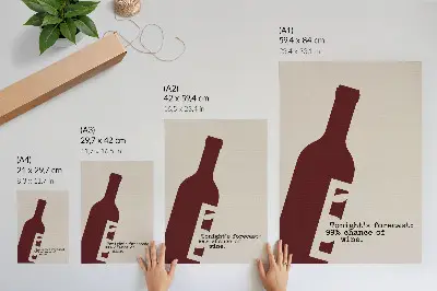 Plakát na zeď minimalistická grafika ve vínových tónech