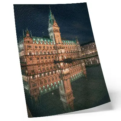 Plakát na zeď klasická architektura odrážející večerní světlo