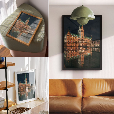 Plakát na zeď Klasická architektura odrážela večerní světlo