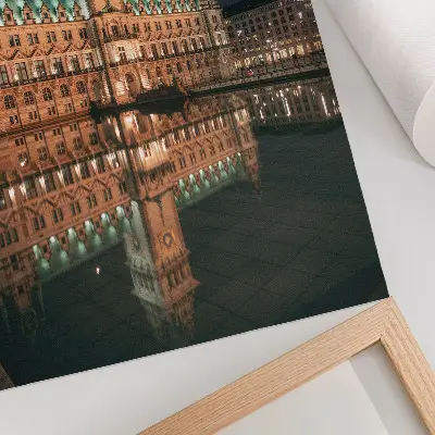 Plakát na zeď klasická architektura odrážející večerní světlo