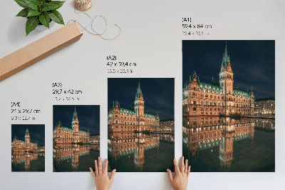 Plakát na zeď Klasická architektura odrážela večerní světlo
