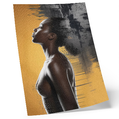 Nástěnný plakát Stylová žena postava žlutá a černá kontrast