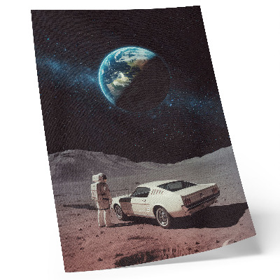 Plakát Astronaut na Měsíci auto Země hvězdy